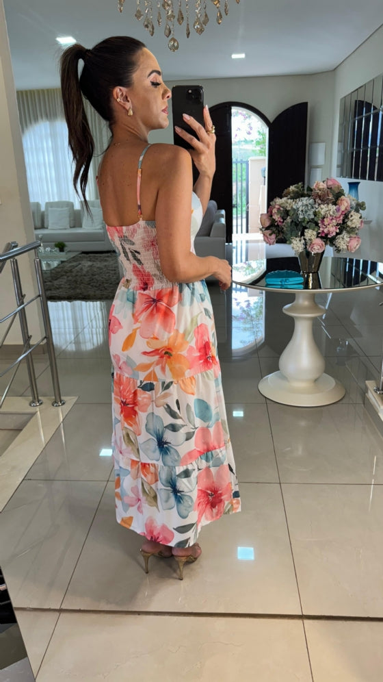 Robe Gabriela à imprimé vert d'eau