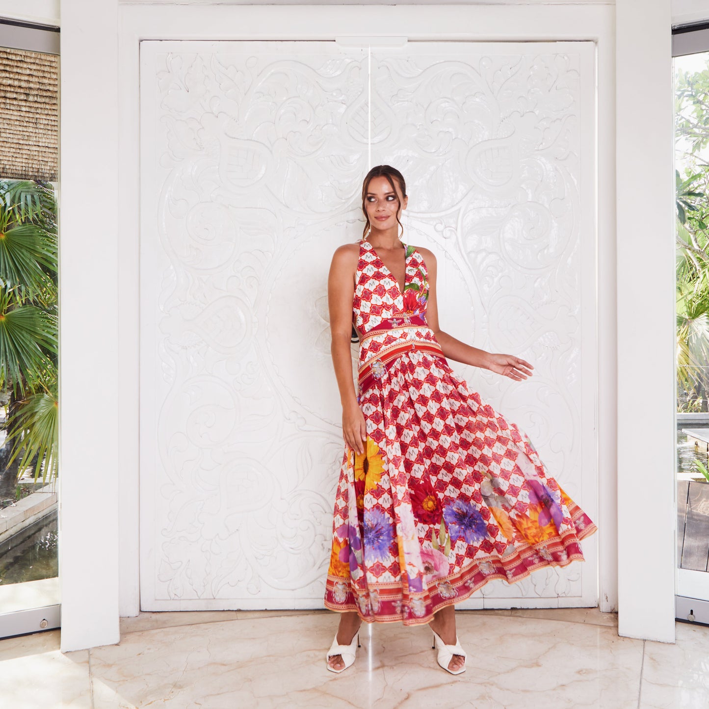 Robe longue Côte Amalfitaine | Rose