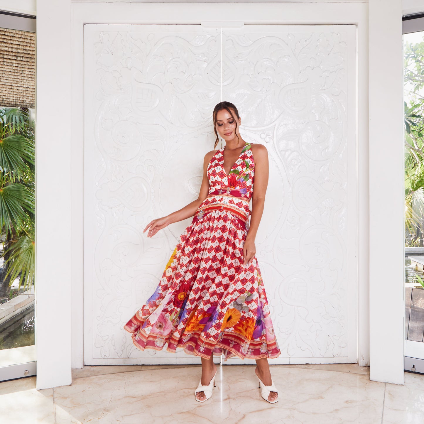 Robe longue Côte Amalfitaine | Rose