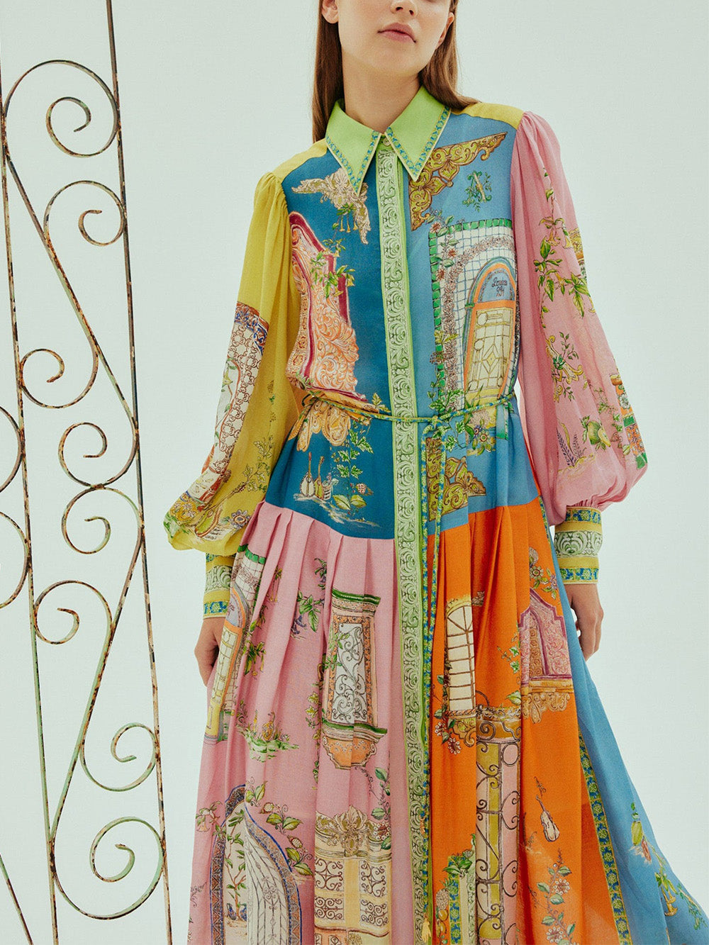 Monte Garden Print Button-Down Shirtdress