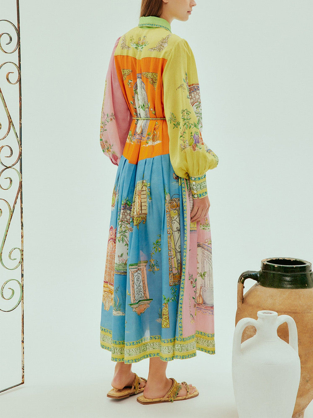 Monte Garden Print Button-Down Shirtdress