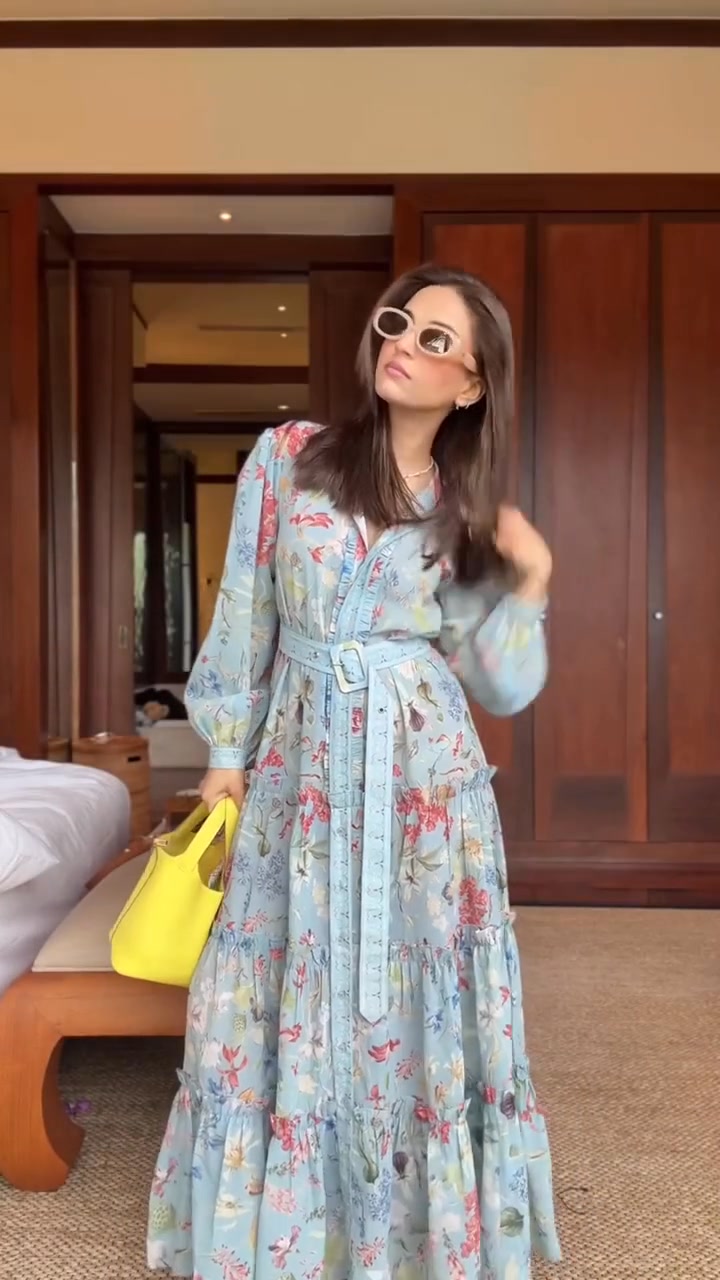 Unique Printed Belt Dress