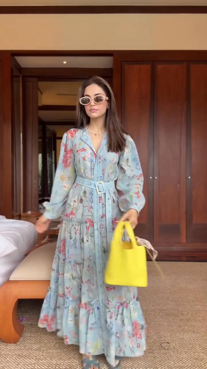 Unique Printed Belt Dress
