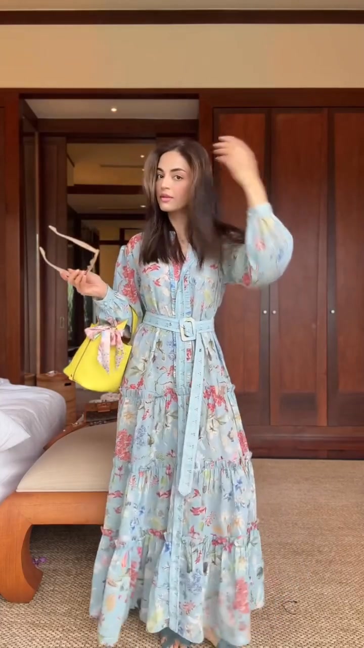 Unique Printed Belt Dress