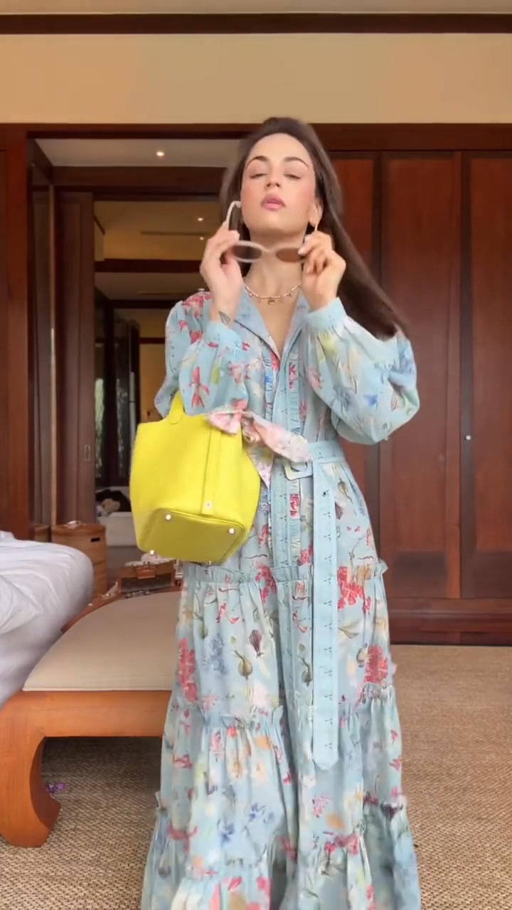 Unique Printed Belt Dress