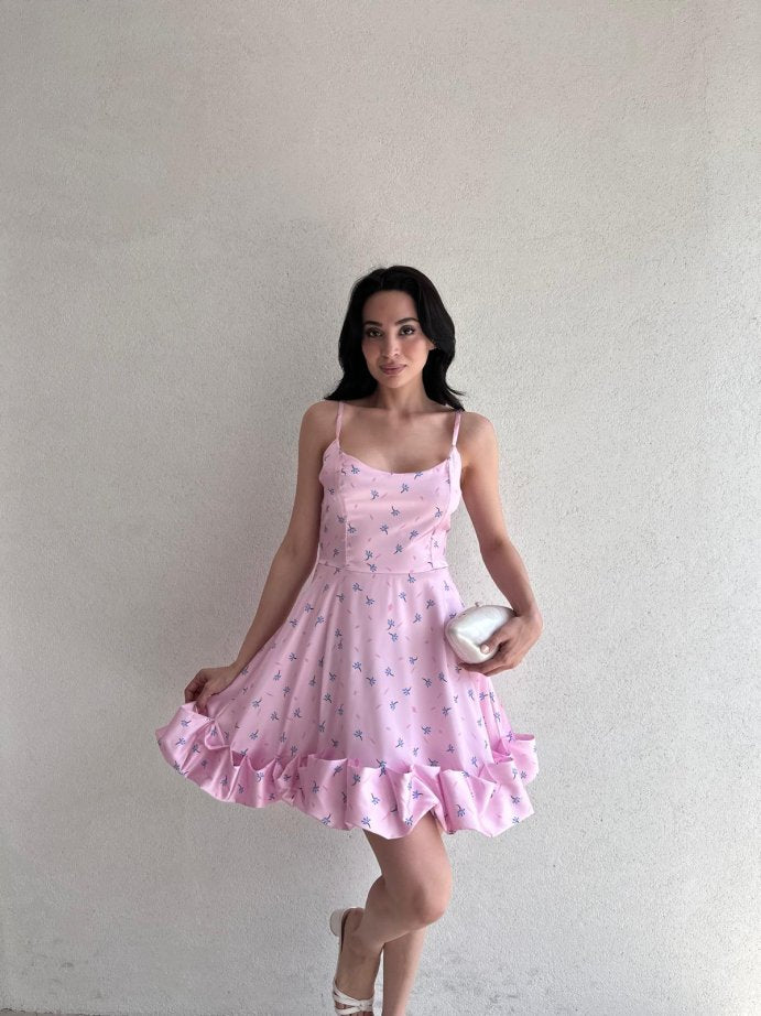 Exquisite Pleated Floral Dress