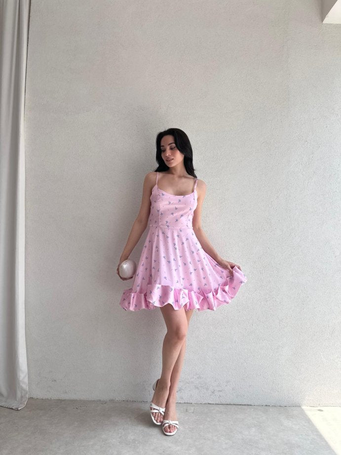 Exquisite Pleated Floral Dress