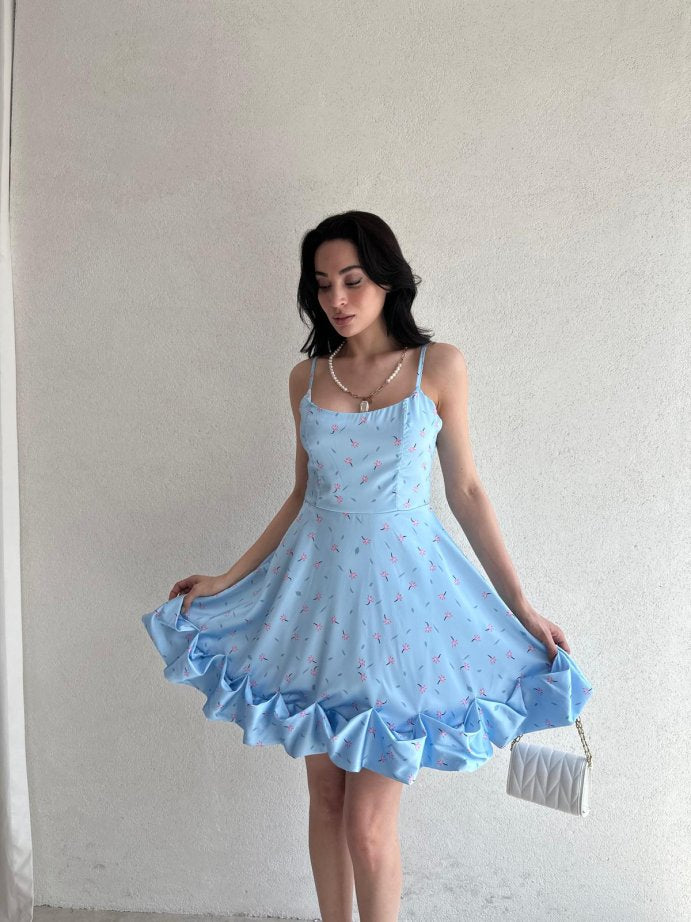 Exquisite Pleated Floral Dress
