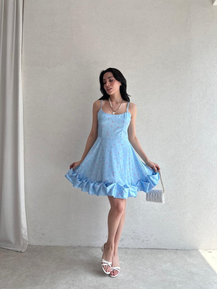 Exquisite Pleated Floral Dress