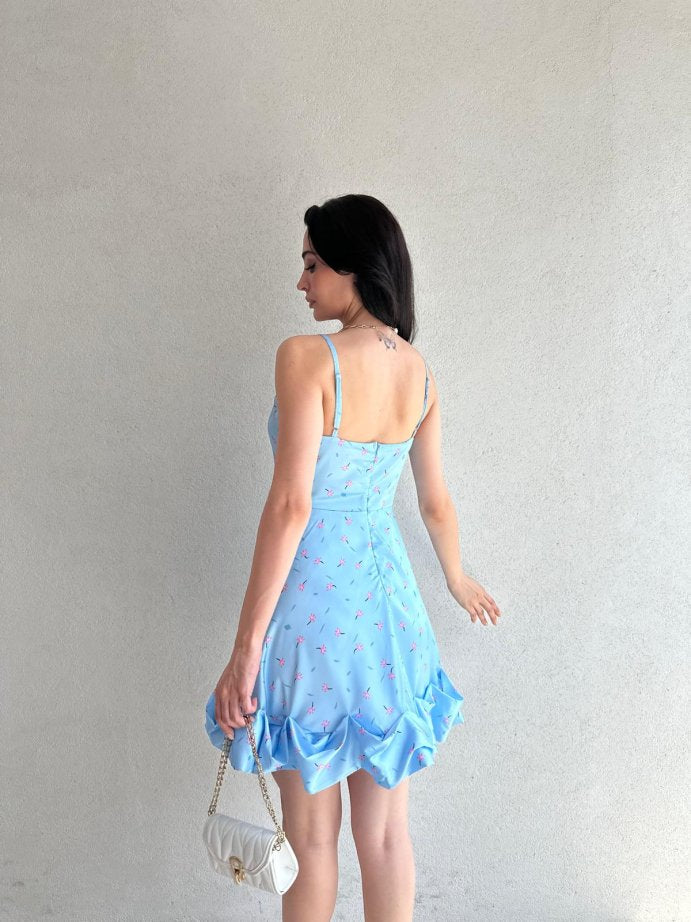 Exquisite Pleated Floral Dress