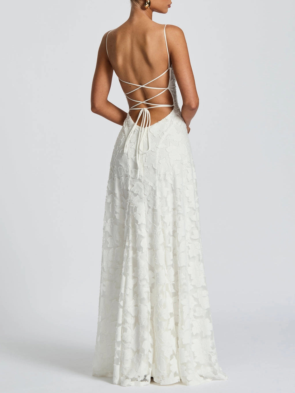 Floral Lace Spaghetti Strap Maxi Dress
