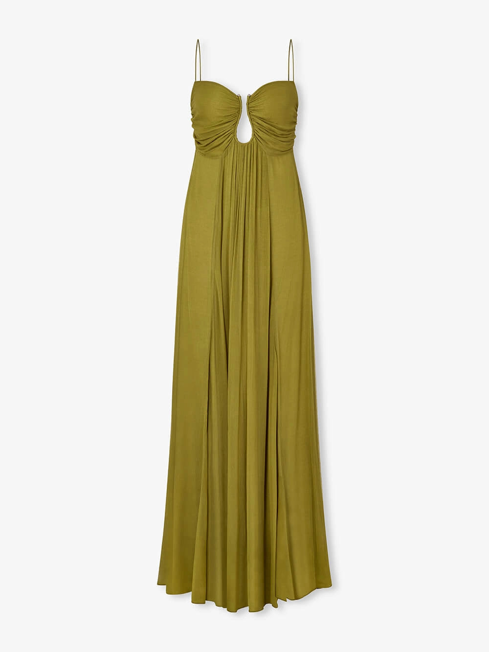 Elegant Metal Hollow Design Back Smocked A-line Slip Maxi Dress
