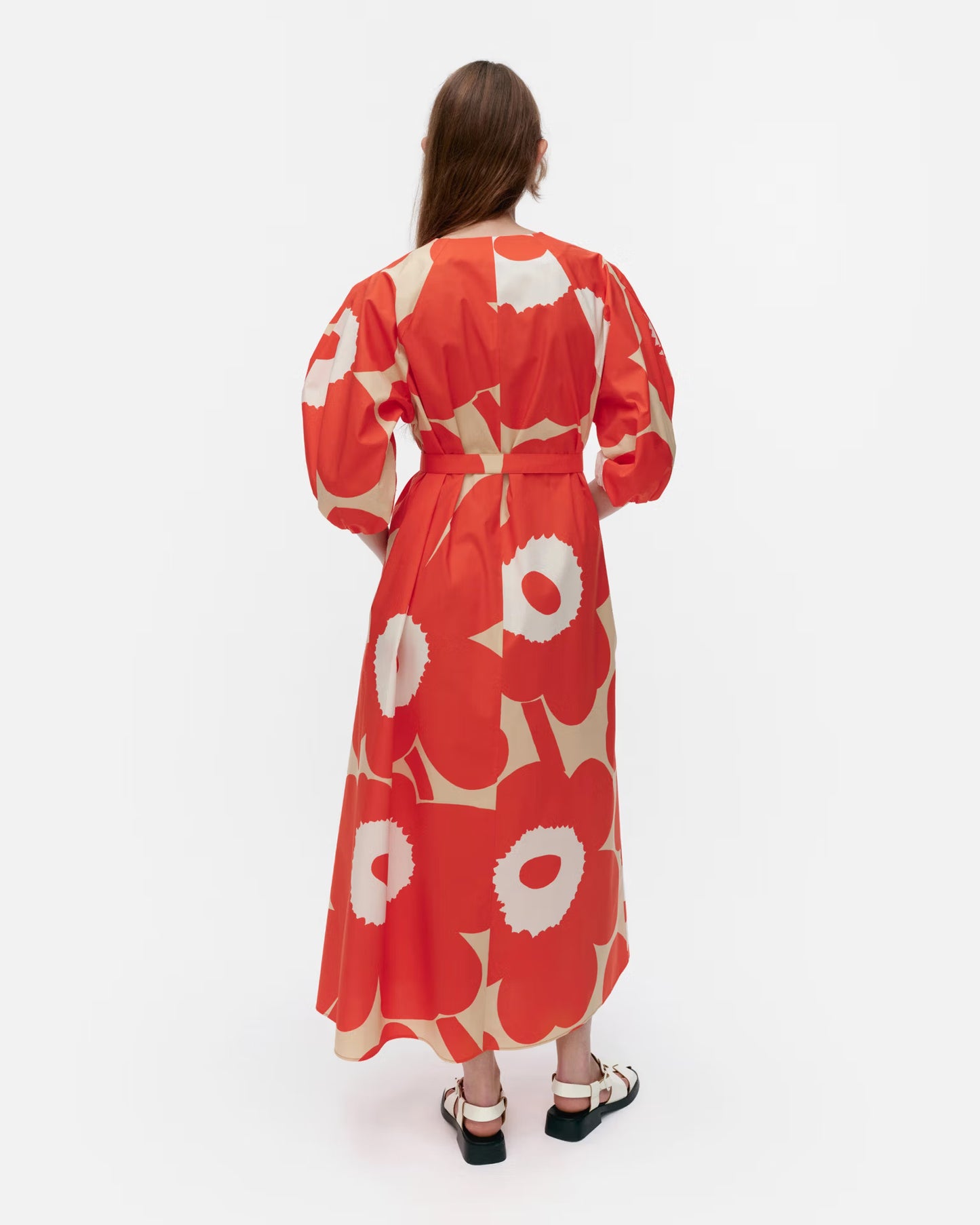 Exquisite Flower Print A-line Maxi Dress