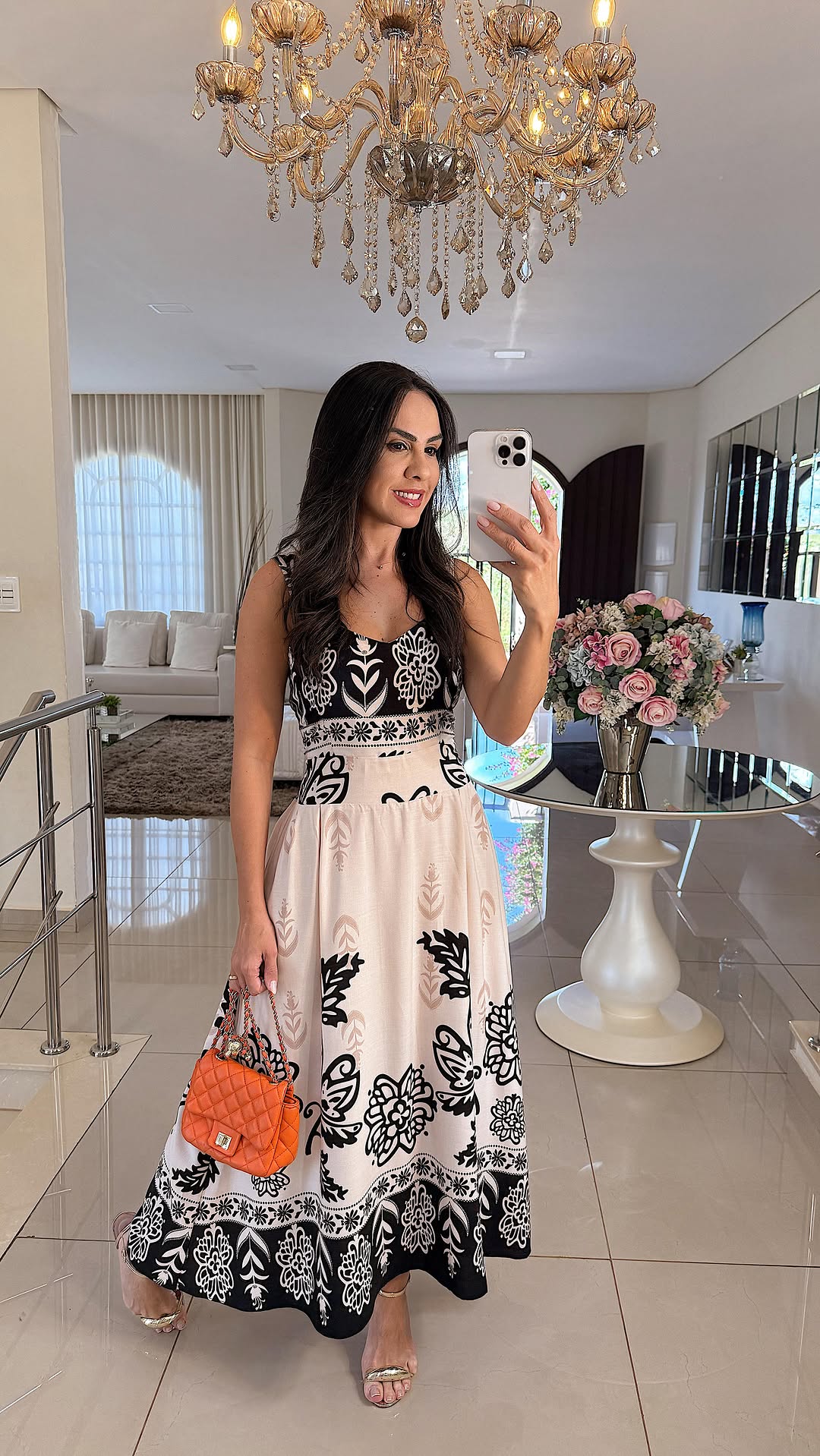 Women's Smocked Sleeveless Flowy Tribal Print Summer Boho Vacation Maxi Dress