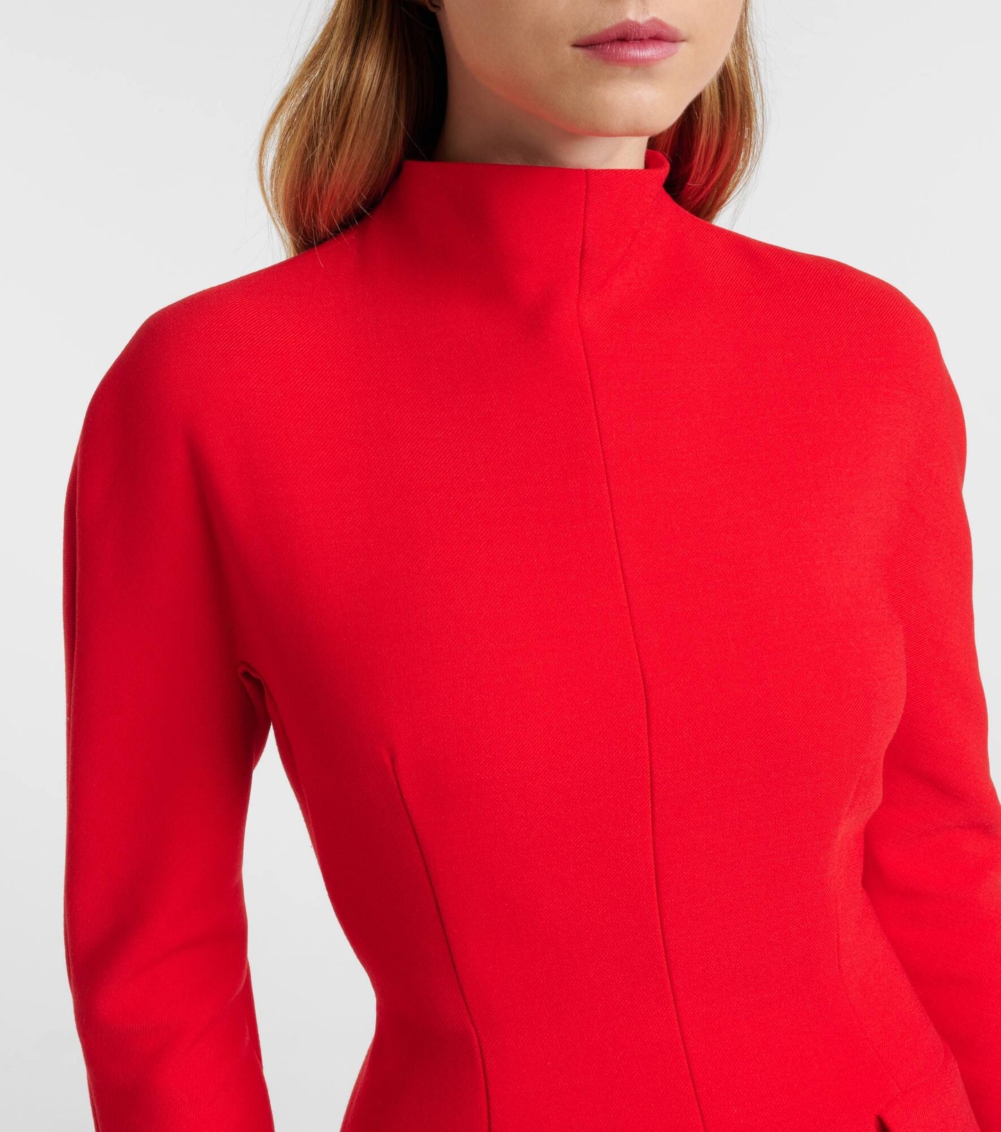 Chic red turtleneck dress