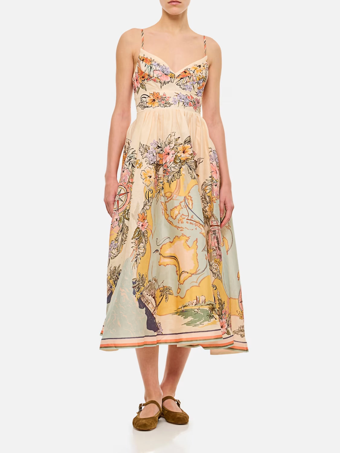 Bohemien Floral Linen Dress