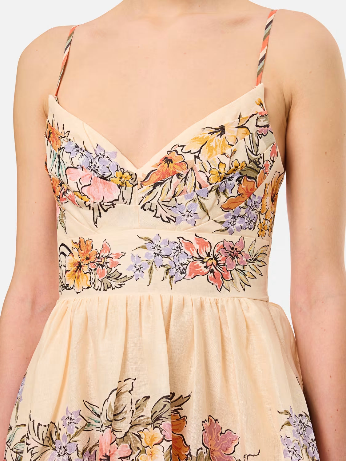 Bohemien Floral Linen Dress