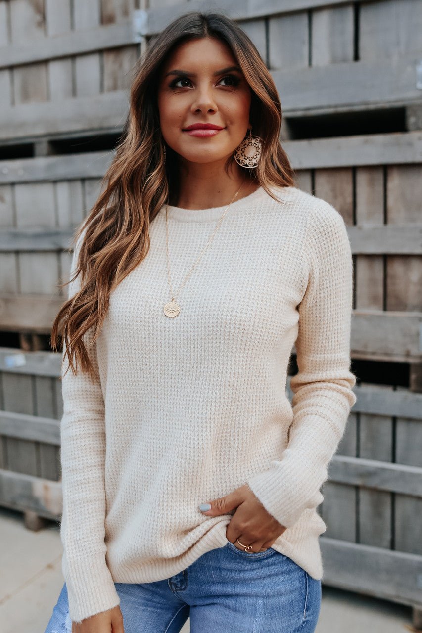 Pull gaufré à l'avoine brossée Autumn Glow