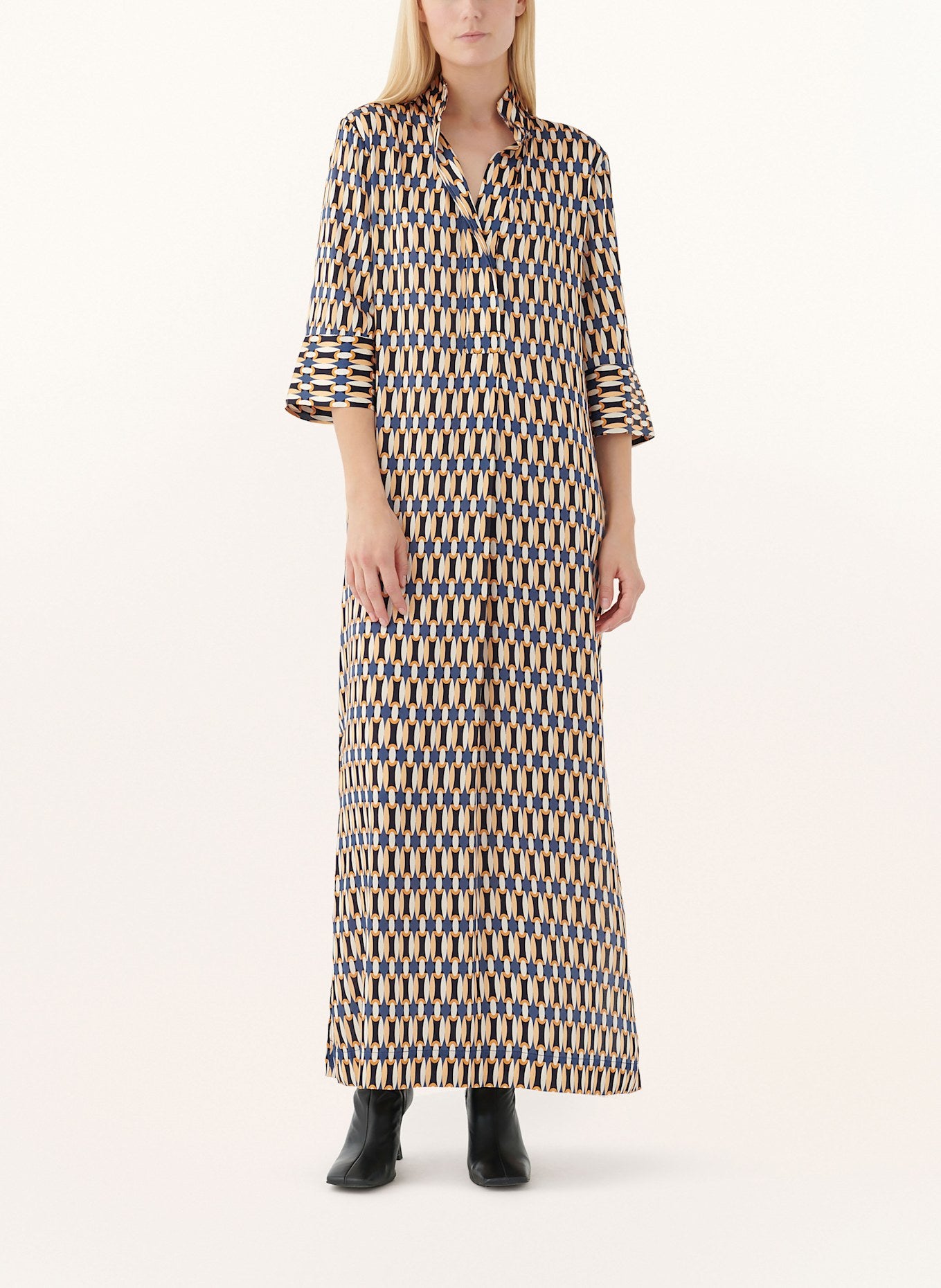 Robe en soie HELGA à manches 3/4