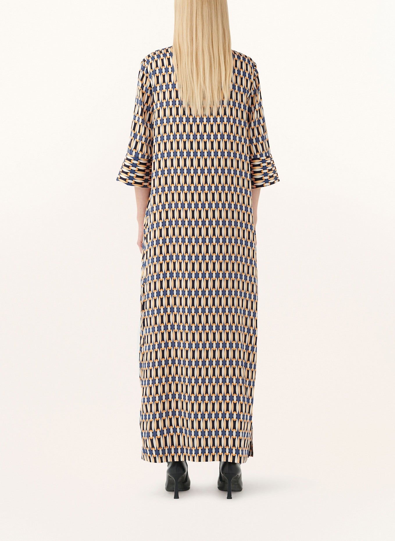 Robe en soie HELGA à manches 3/4