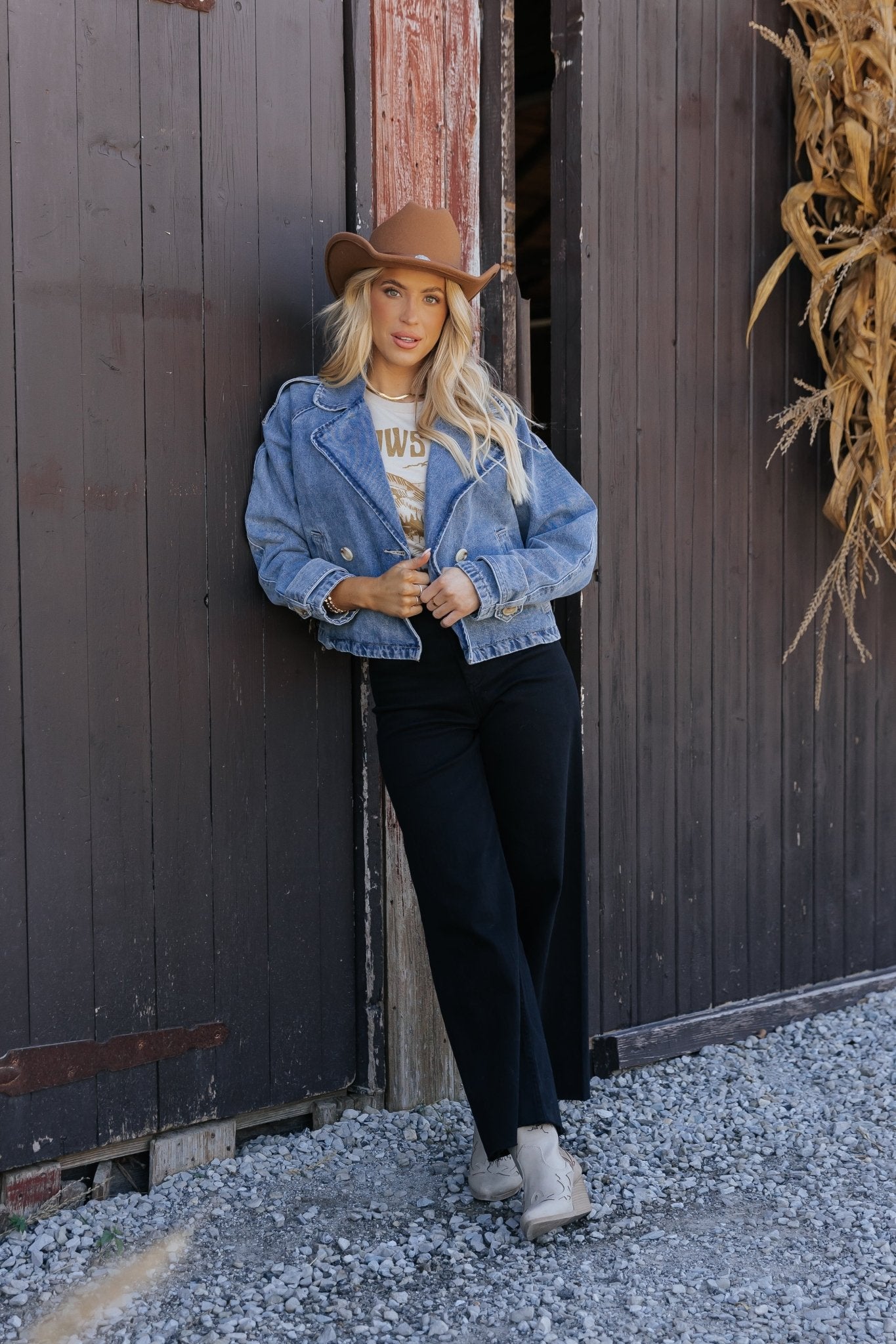 Veste en jean à double boutonnage