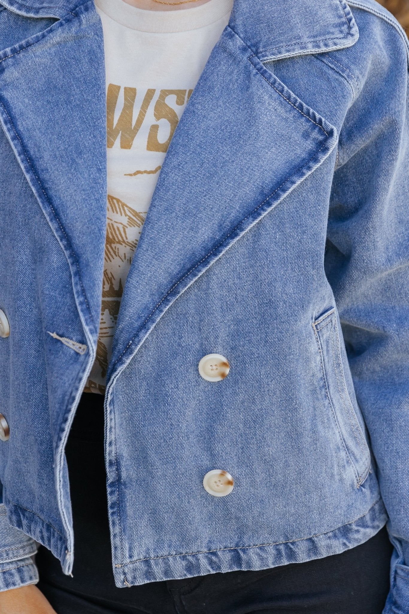 Veste en jean à double boutonnage