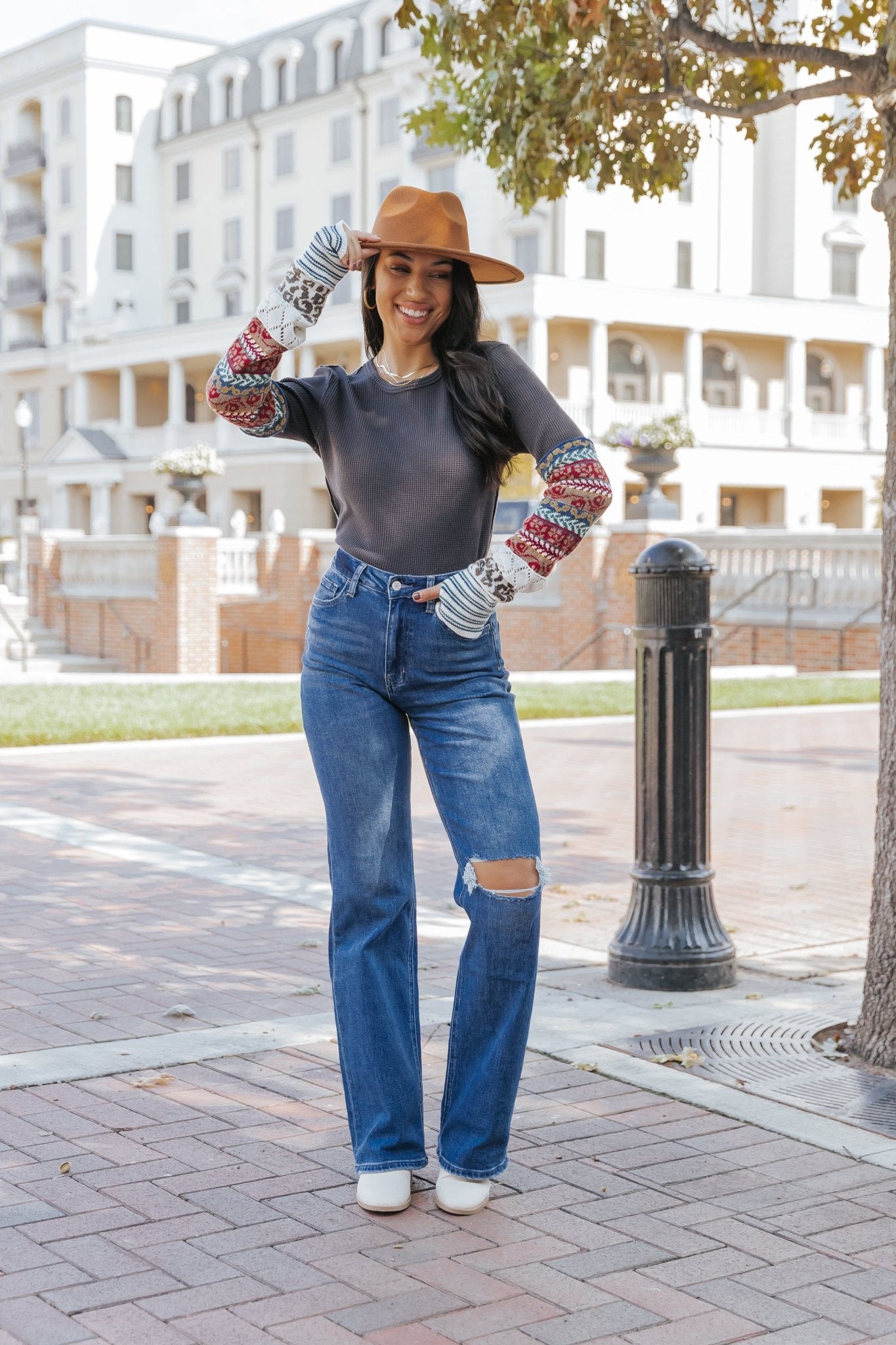 Simon Charcoal Combo All In Cuff Top