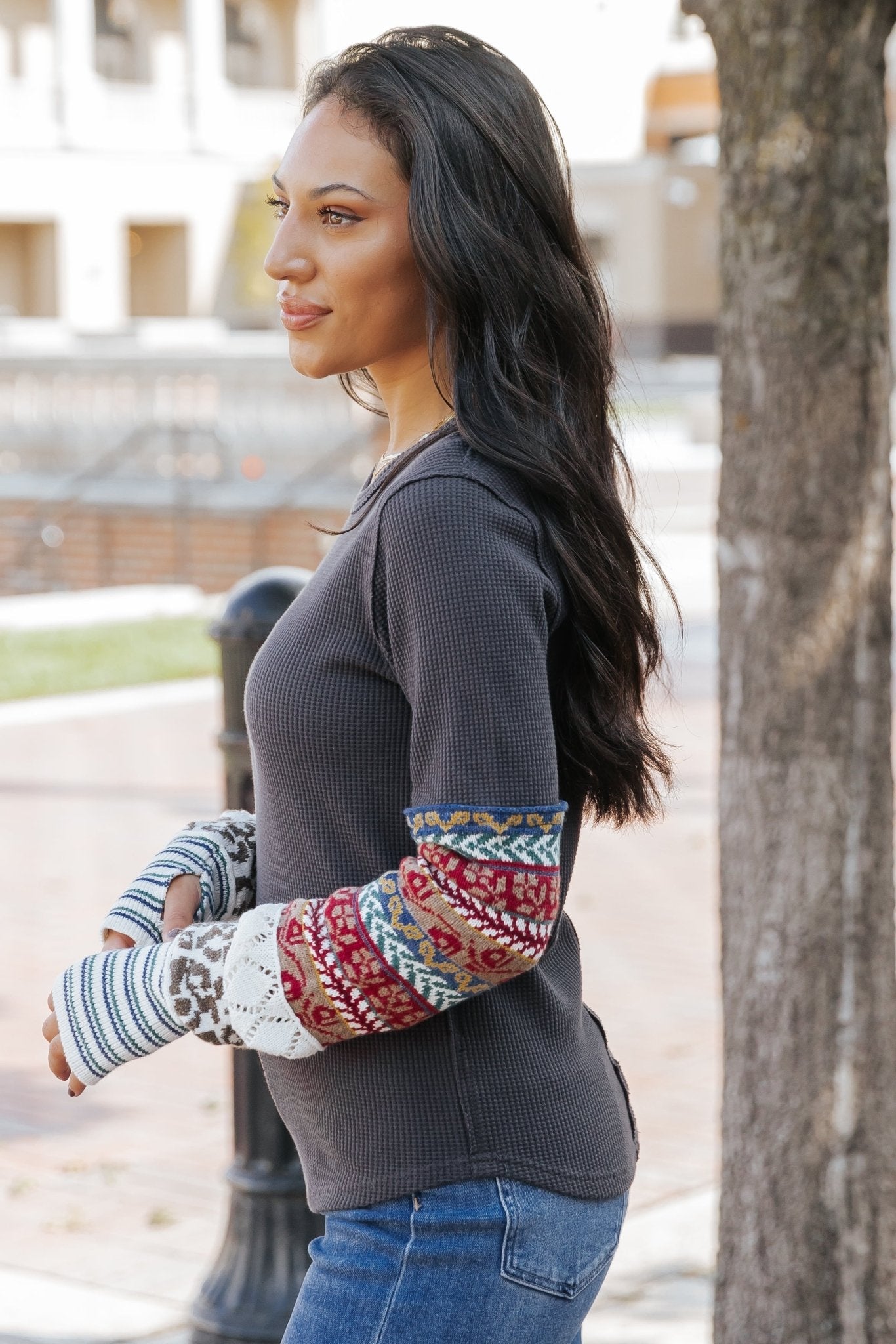 Simon Charcoal Combo All In Cuff Top