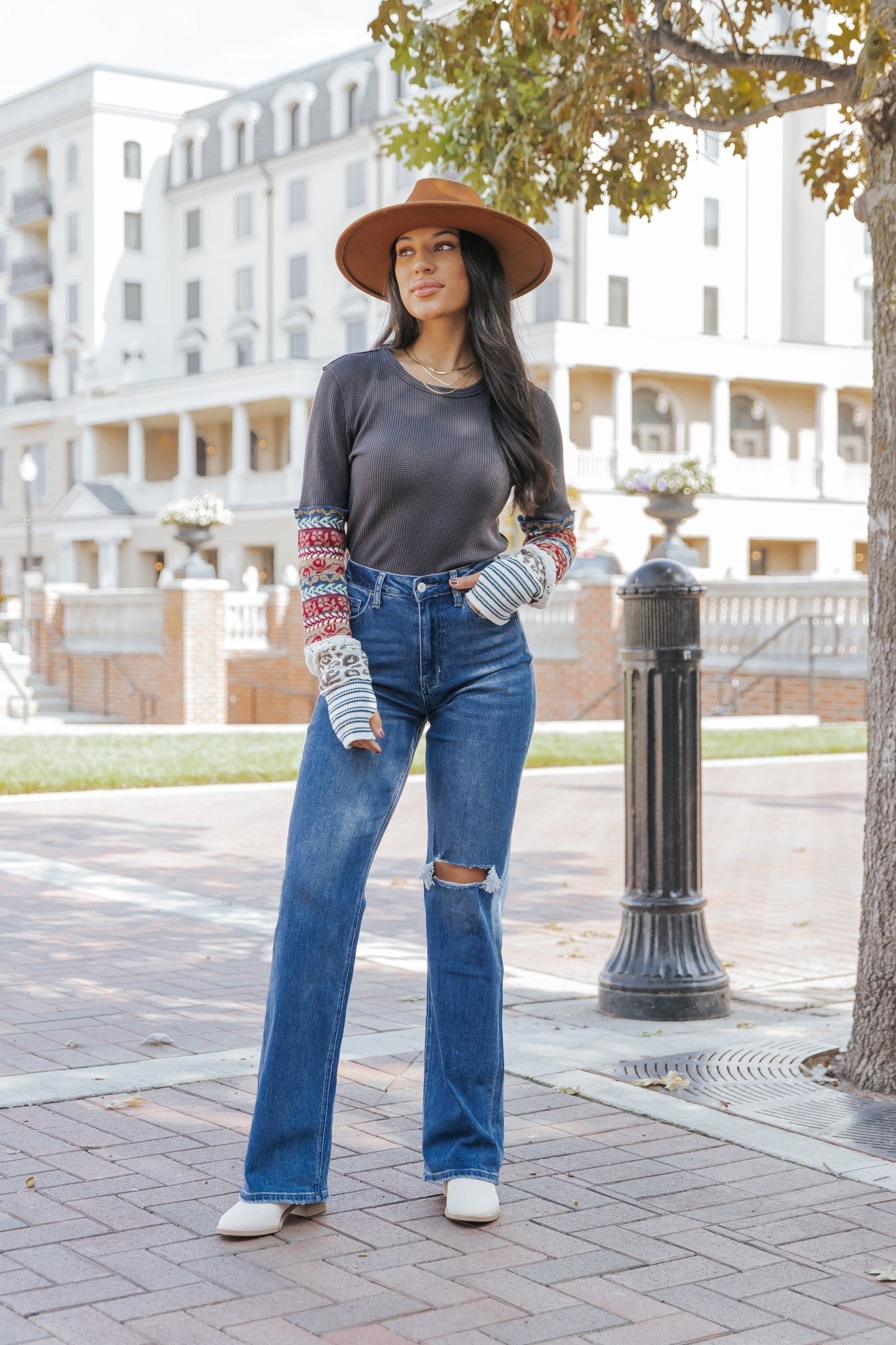Simon Charcoal Combo All In Cuff Top