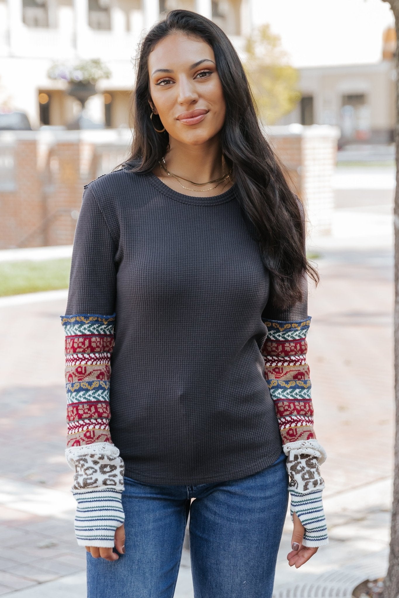 Simon Charcoal Combo All In Cuff Top