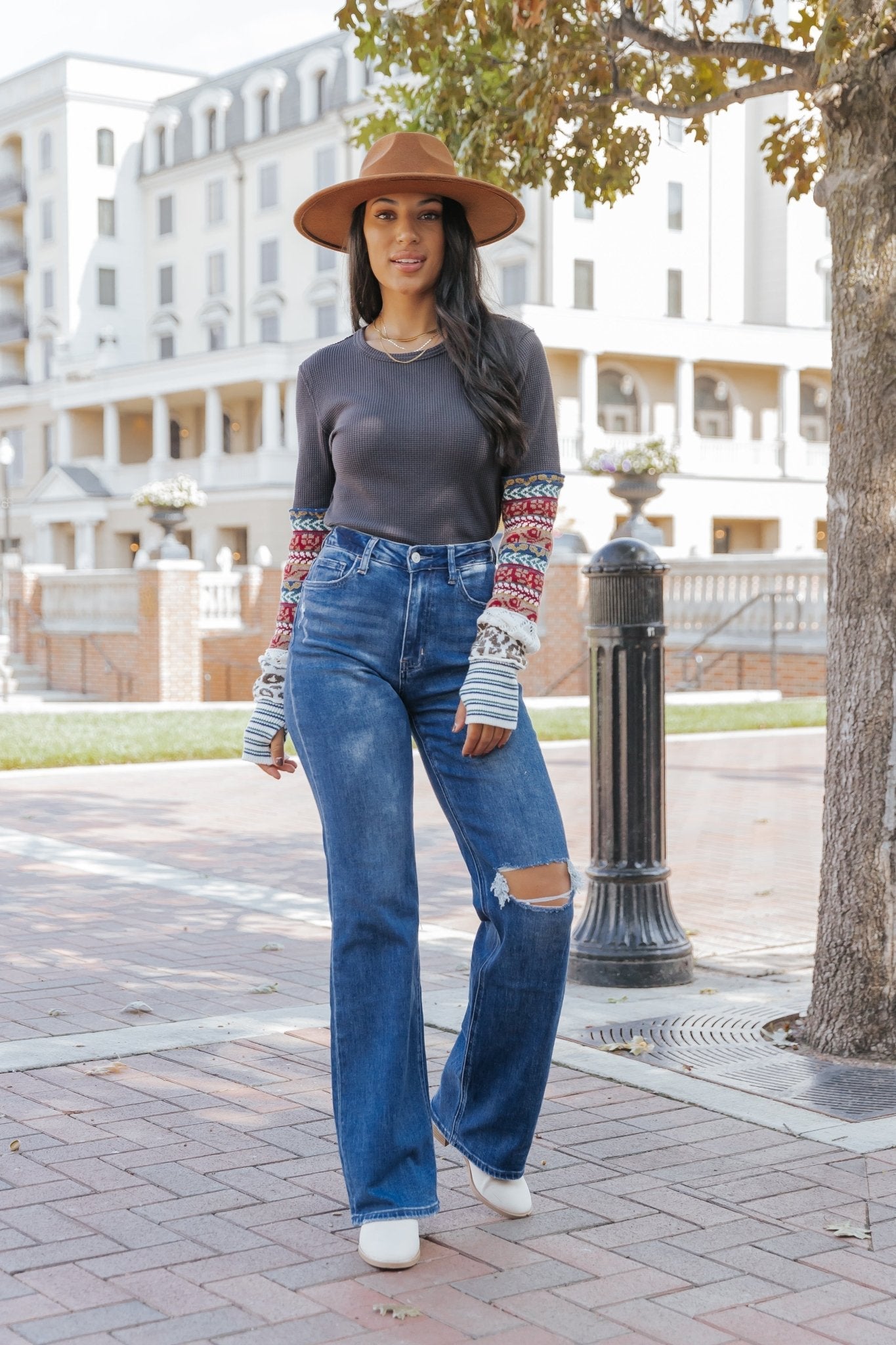 Simon Charcoal Combo All In Cuff Top