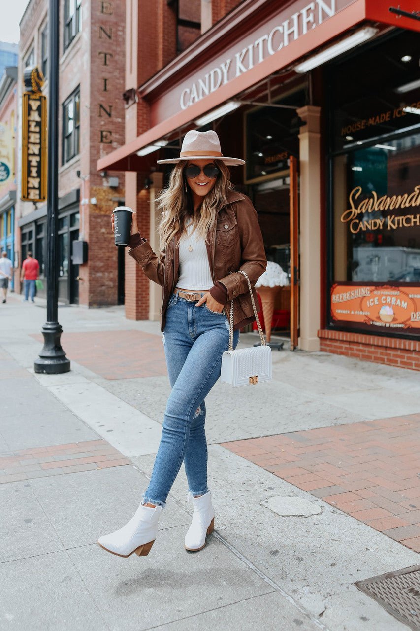 Sweat à capuche Veste en cuir vegan Camel