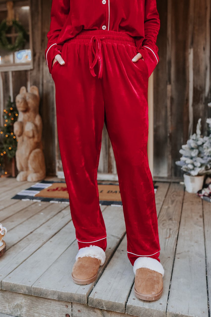 Ensemble pyjama en velours bordeaux Pôle Nord
