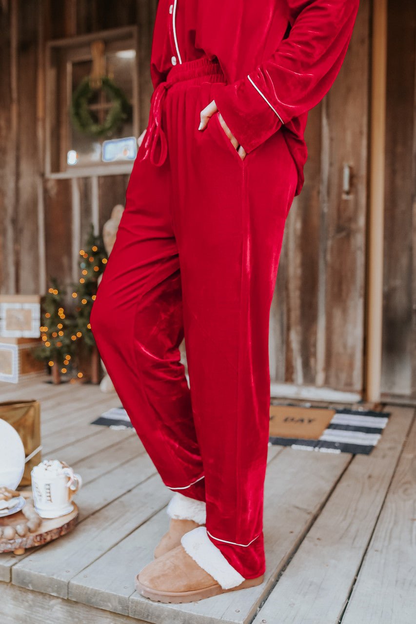 Ensemble pyjama en velours bordeaux Pôle Nord