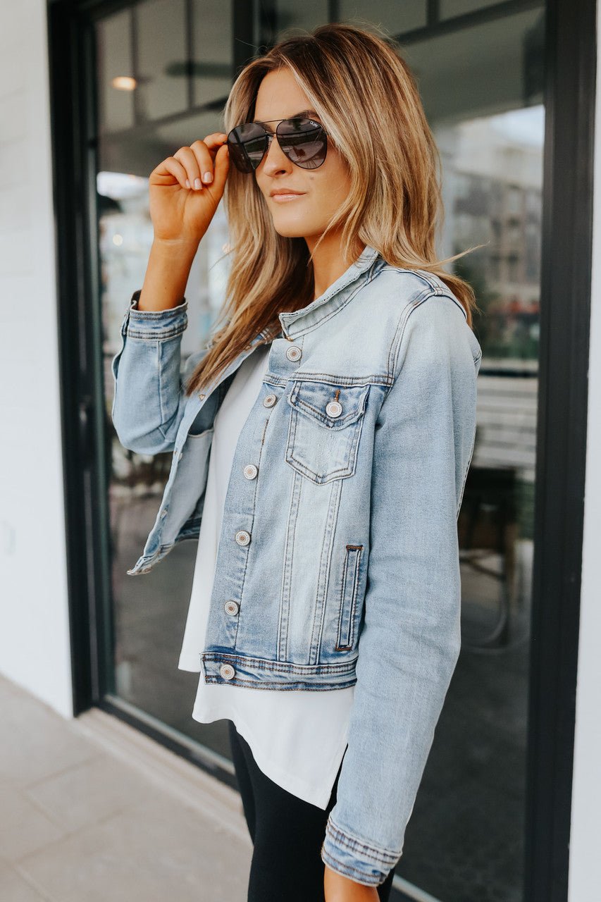 Veste en jean délavé Sweet South - Délavage clair