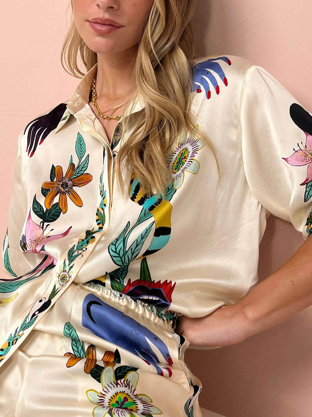 Modern Sophisticated Feel Satin Unique Print Set