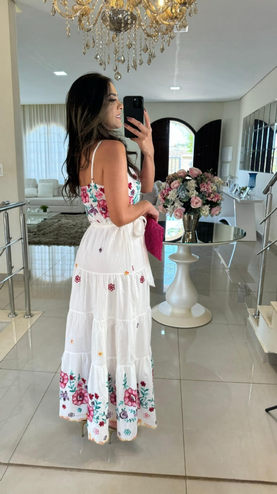 Charlotte White Floral Dress