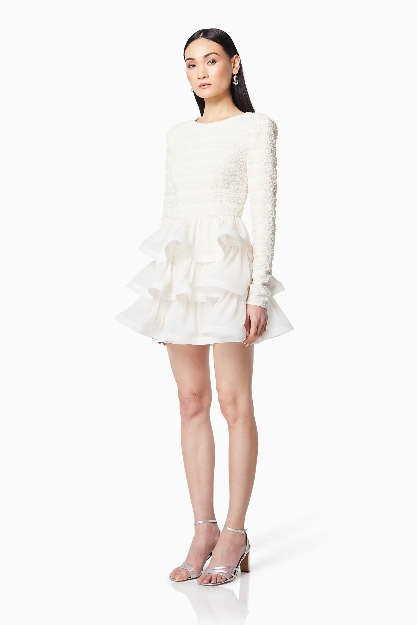 Sophisticate Ruffled Long Sleeved Mini Dress