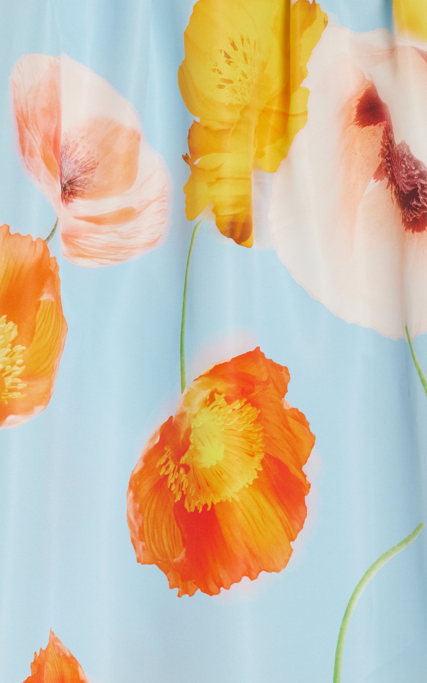 Floral Printed Silk Faille Tea-Length Gown