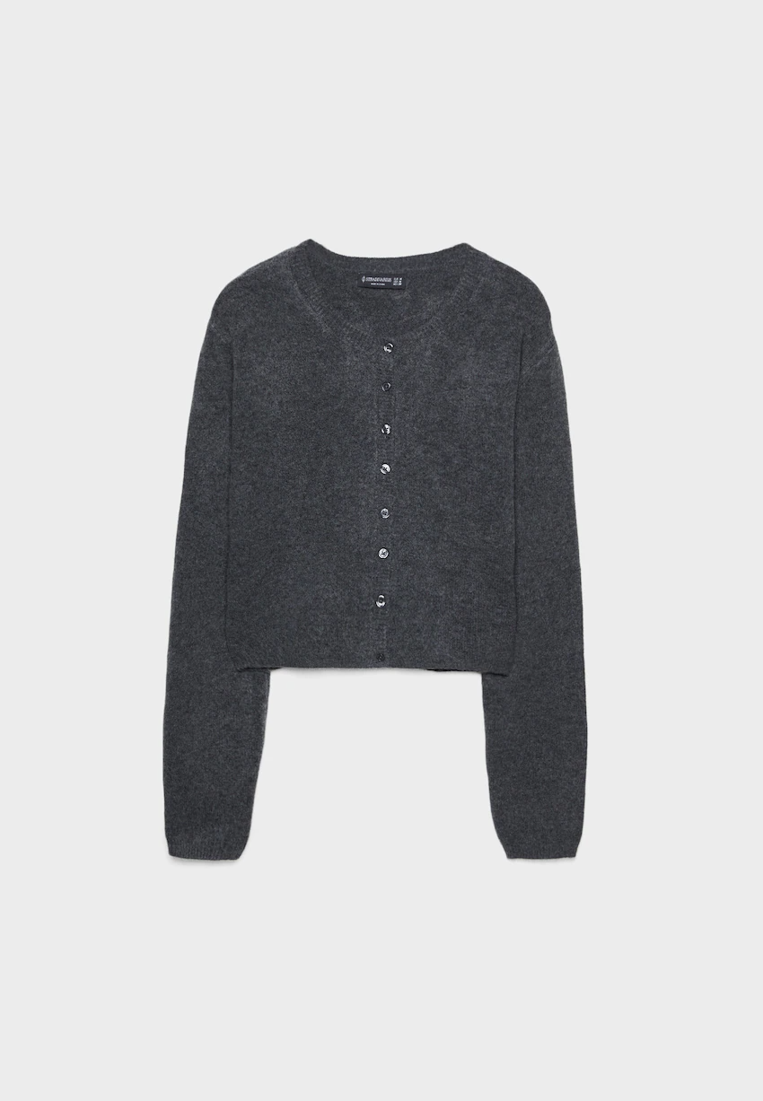 Soft-touch knit cardigan with buttons