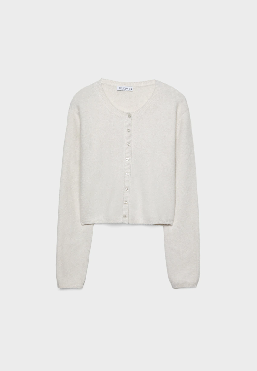 Soft-touch knit cardigan with buttons