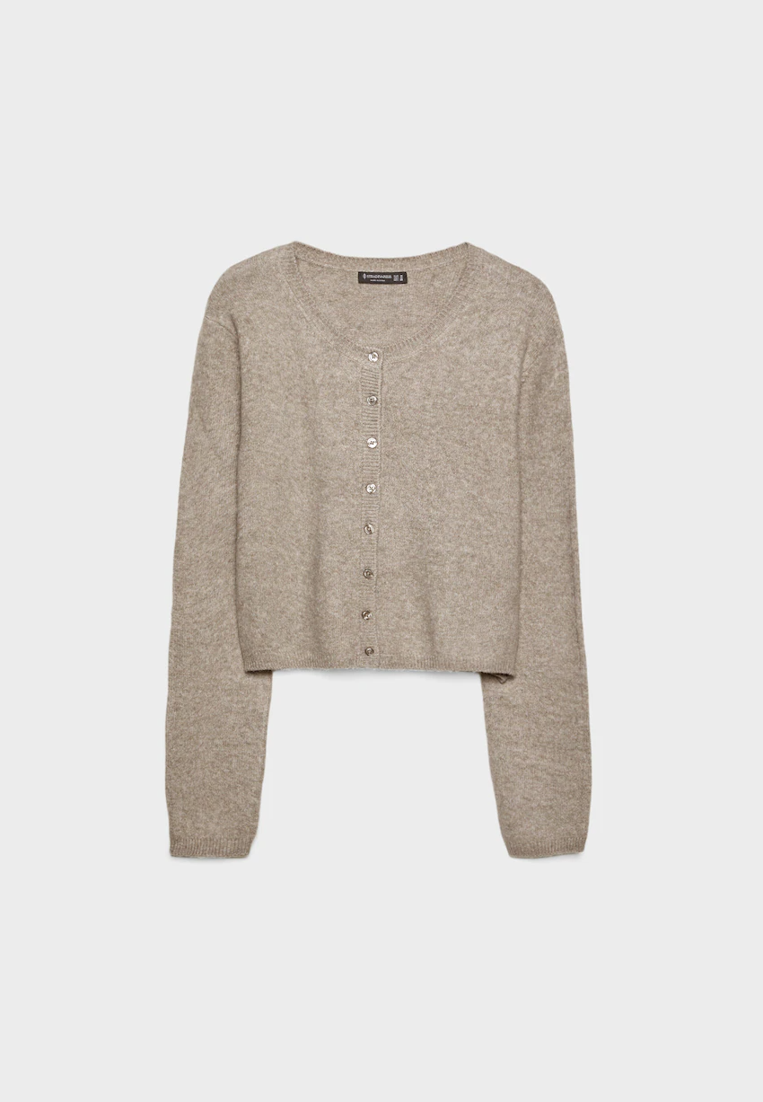 Soft-touch knit cardigan with buttons