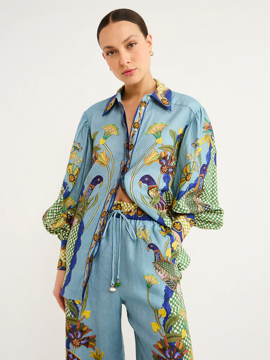 Gilly Shirt and Pant In Misty Blue