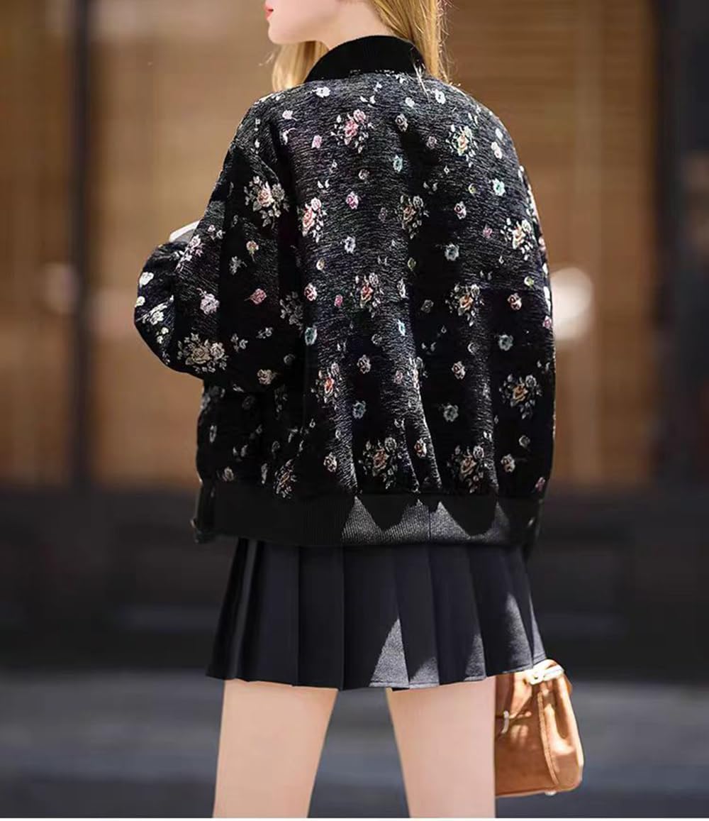 Simon Embroidered Daisy Bomber Jacket