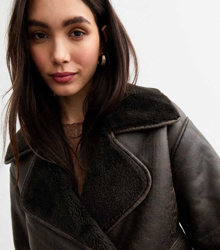 Brown Faux Shearling Jacket