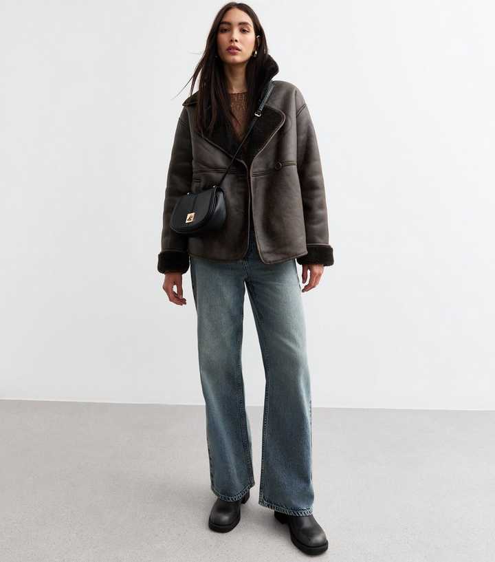 Brown Faux Shearling Jacket