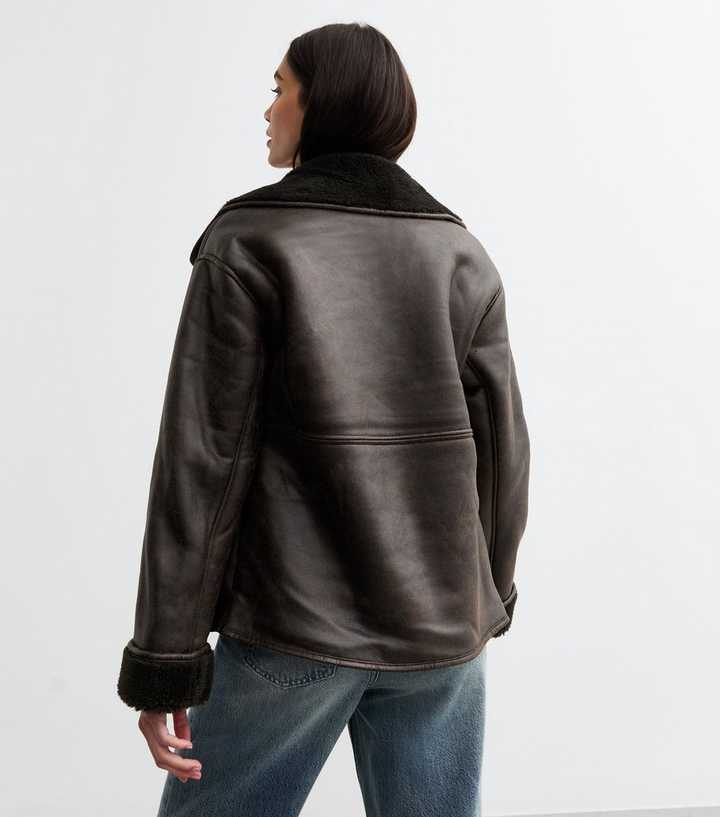 Brown Faux Shearling Jacket