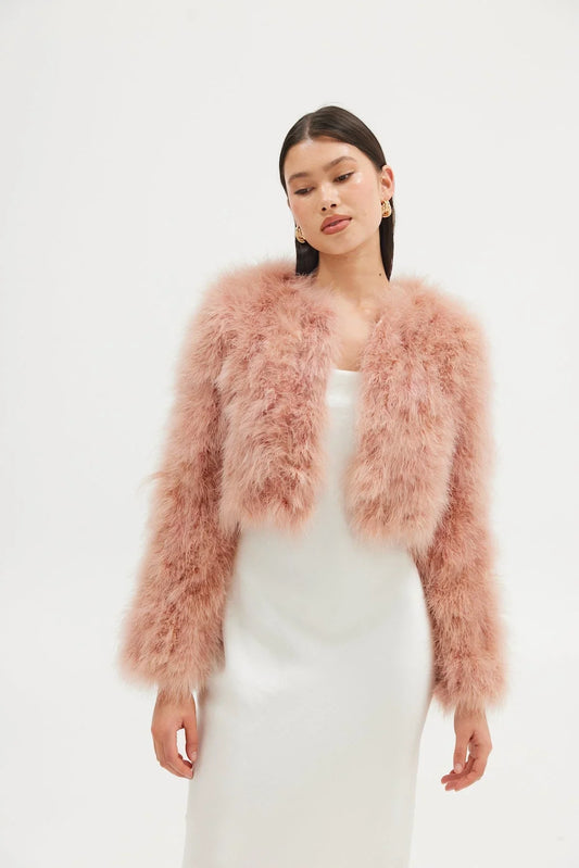 Manhattan Crop Jacket | Peach Clay