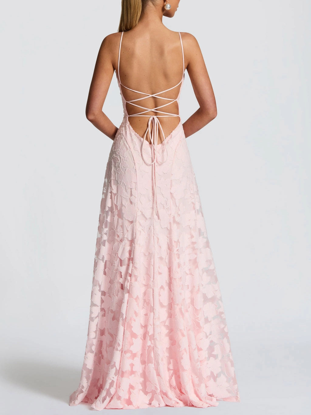 Floral Lace Spaghetti Strap Maxi Dress