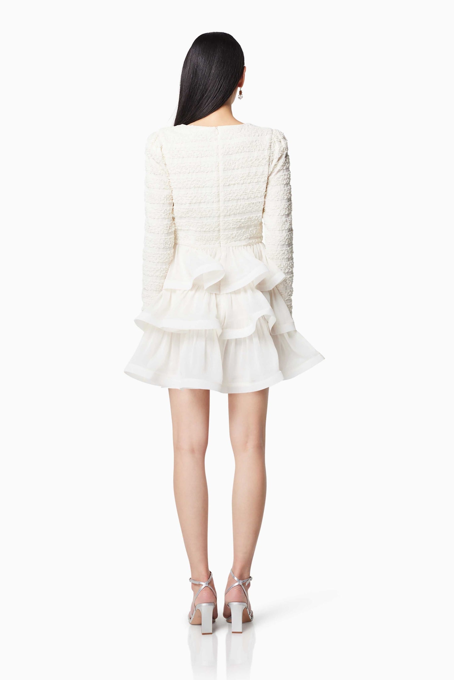 Sophisticate Ruffled Long Sleeved Mini Dress